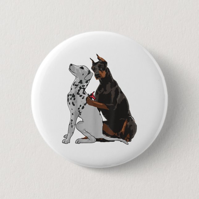 Badge Rond 5 Cm Tatouage Dalmatian Dog (Devant)