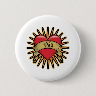 Badge Rond 5 Cm Tatouage de coeur de papa