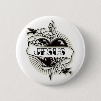 Badge Rond 5 Cm Tatouage de Jésus