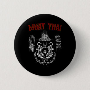 Badge Rond 5 Cm Tatouage de kickboxing thaïlandais Sak Yant Cultur
