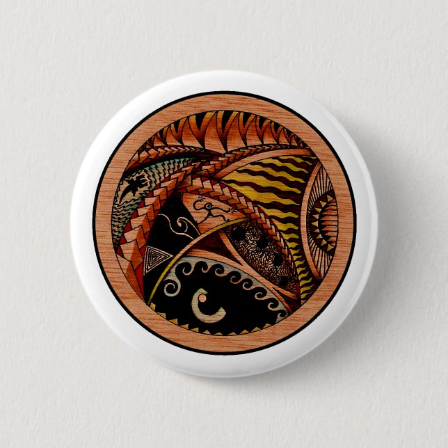 Badge Rond 5 Cm Tatouage en bois (Devant)
