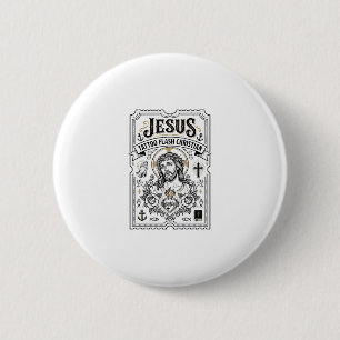 Badge Rond 5 Cm Tatouage flash Jésus Christianisme Tatouage flash