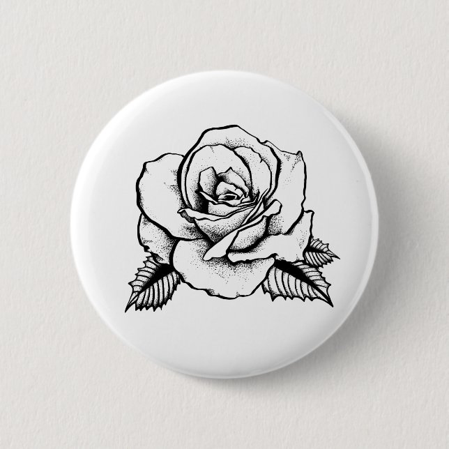 Badge Rond 5 Cm tatouage rose (Devant)