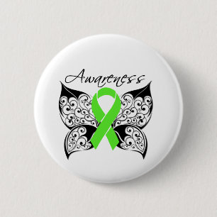 Badge Rond 5 Cm Tattoo Butterfly Awareness Lymphome non-Hodgkin