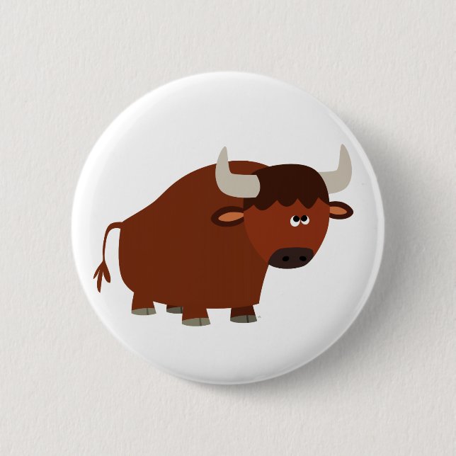 Badge Rond 5 Cm Taureau de dessin mou (Devant)