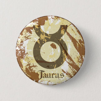 Badge Rond 5 Cm Taureau de grunge d'astrologie