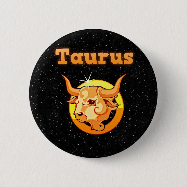 Badge Rond 5 Cm Taureau de signe de zodiaque (Devant)