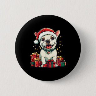 Badge Rond 5 Cm Taureau mou Terrier Santa Hat Funny Noël Noël Noël