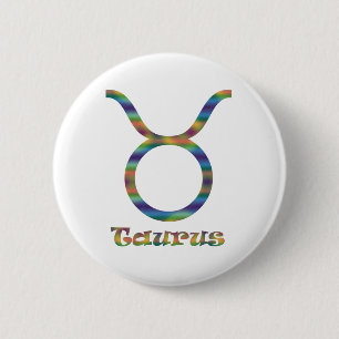 Badge Rond 5 Cm Taureau psychédélique