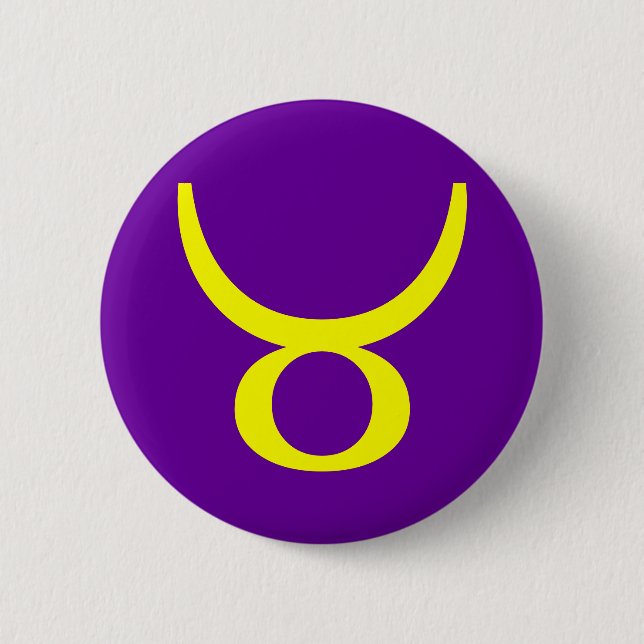 BADGE ROND 5 CM TAUREAU, SIGNE DU ZODIAQUE (Devant)