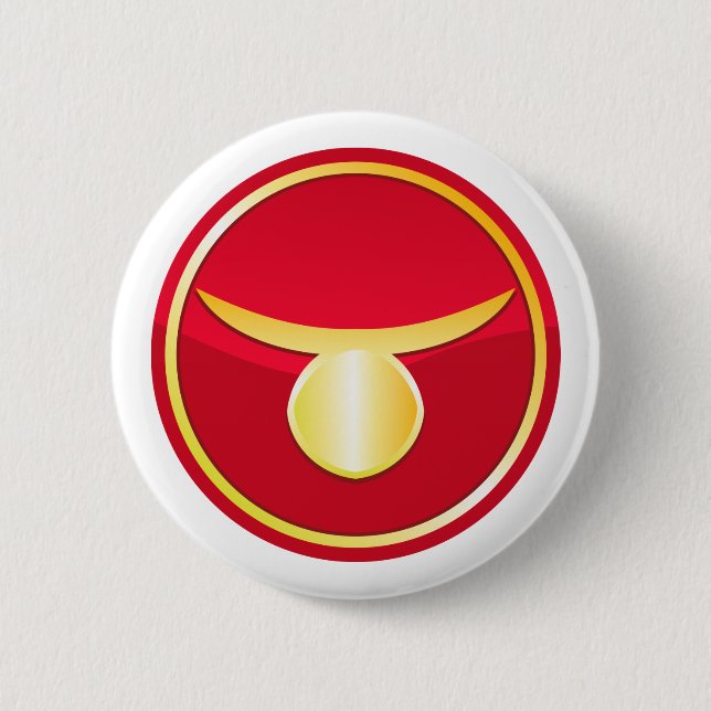 Badge Rond 5 Cm Taureau - signes de zodiaque (Devant)