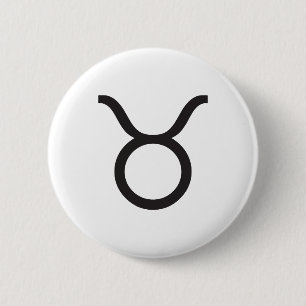 BADGE ROND 5 CM TAUREAU, SYMBOLE DU ZODIAQUE