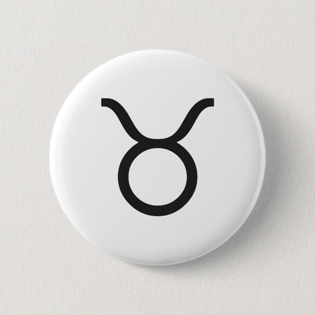 BADGE ROND 5 CM TAUREAU, SYMBOLE DU ZODIAQUE (Devant)