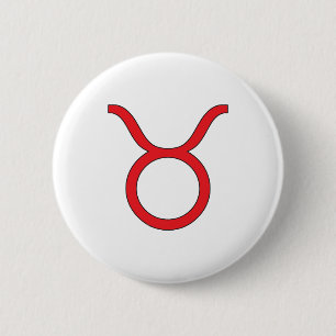 Badge Rond 5 Cm Taureau, symbole du zodiaque, horoscope