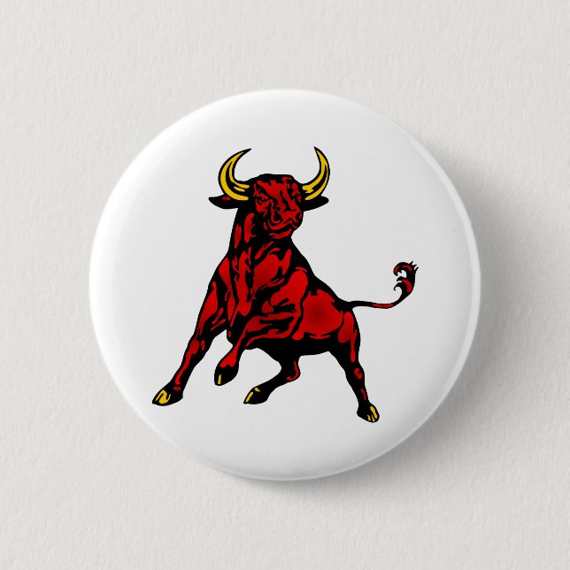 Badge Rond 5 Cm Taureau Taureau (Devant)