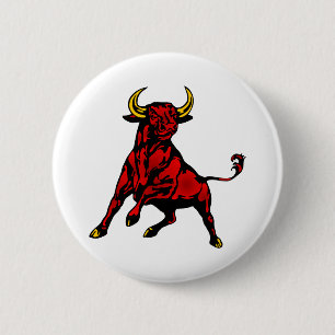 Badge Rond 5 Cm Taureau Taureau