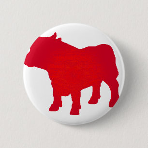 Badge Rond 5 Cm Taureau voient le rouge