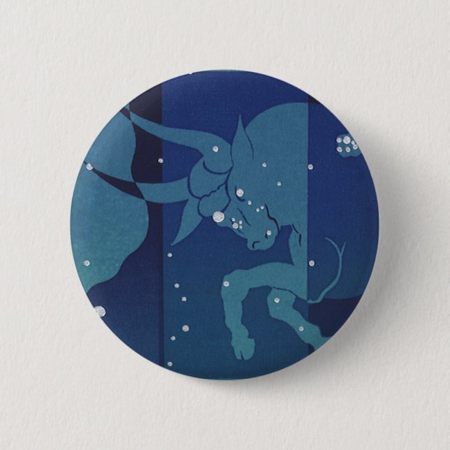 Badge Rond 5 Cm Taurus Bull Constellation Astrologie Zodiaque Vint (Devant)