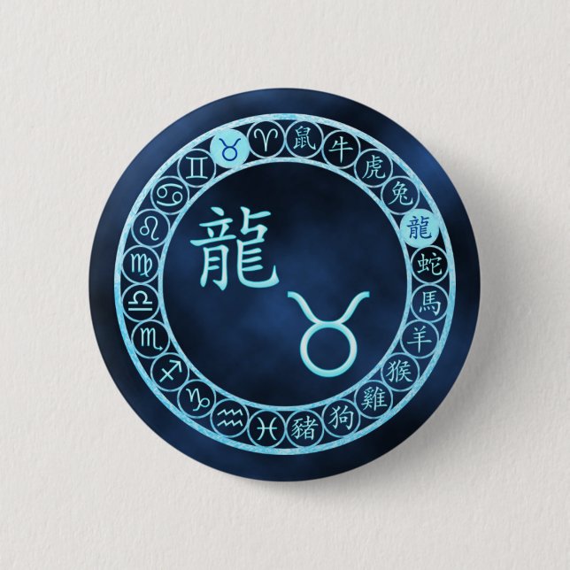 Badge Rond 5 Cm Taurus/Dragon (Devant)