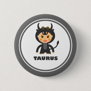 Badge Rond 5 Cm Taurus est mon signe zodiaque