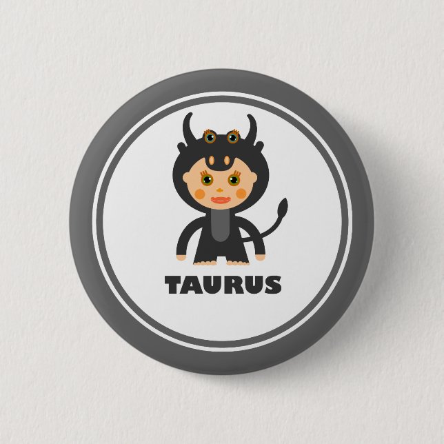 Badge Rond 5 Cm Taurus est mon signe zodiaque (Devant)