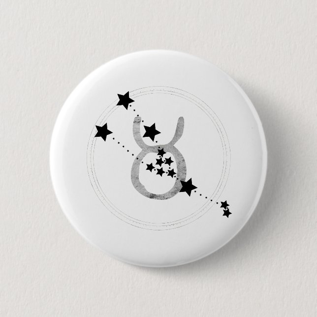 Badge Rond 5 Cm Taurus la constellation du signe zodiaque taureau (Devant)
