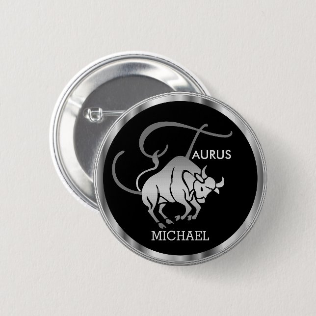 Badge Rond 5 Cm Taurus ♉ l'Horoscope Bull - Zodiac (Devant & derrière)