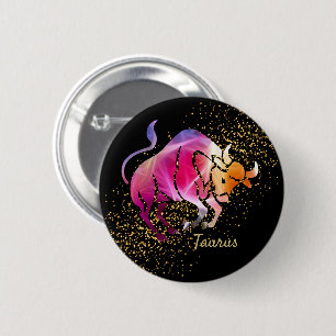 Badge Rond 5 Cm Taurus - Symbole d'anniversaire