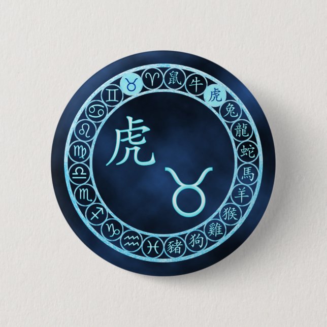 Badge Rond 5 Cm Taurus/Tigre (Devant)