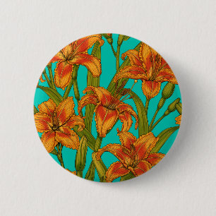 Badge Rond 5 Cm Tawny fleurs quotidiennes