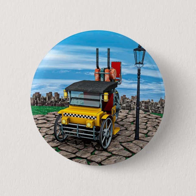 Badge Rond 5 Cm Taxi à vapeur (Devant)