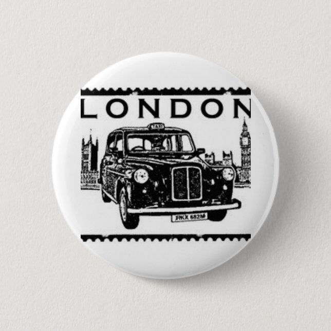Badge Rond 5 Cm Taxi de Londres (Devant)