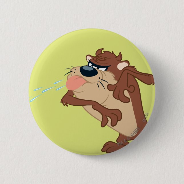 Badge Rond 5 Cm TAZ™ sticking out his tongue (Devant)