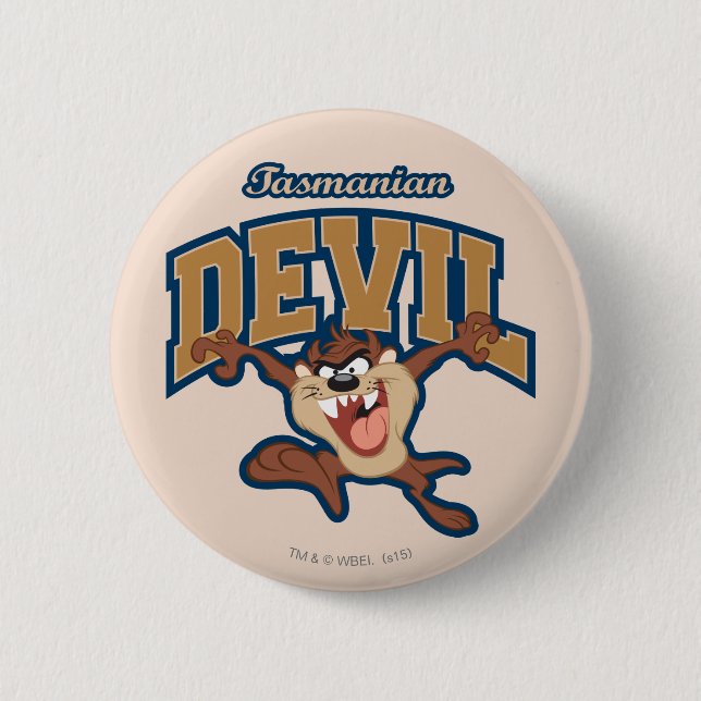 Badge Rond 5 Cm TAZ™ Tasmanian Devil Patch (Devant)