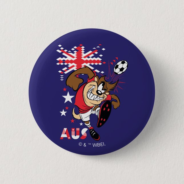Badge Rond 5 Cm TAZ™ Team Australia Soccer Graphic (Devant)