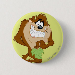 Badge Rond 5 Cm TAZ™ tenant une feuille