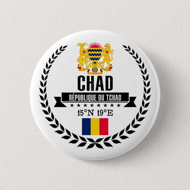 Badge Rond 5 Cm Tchad (Devant)