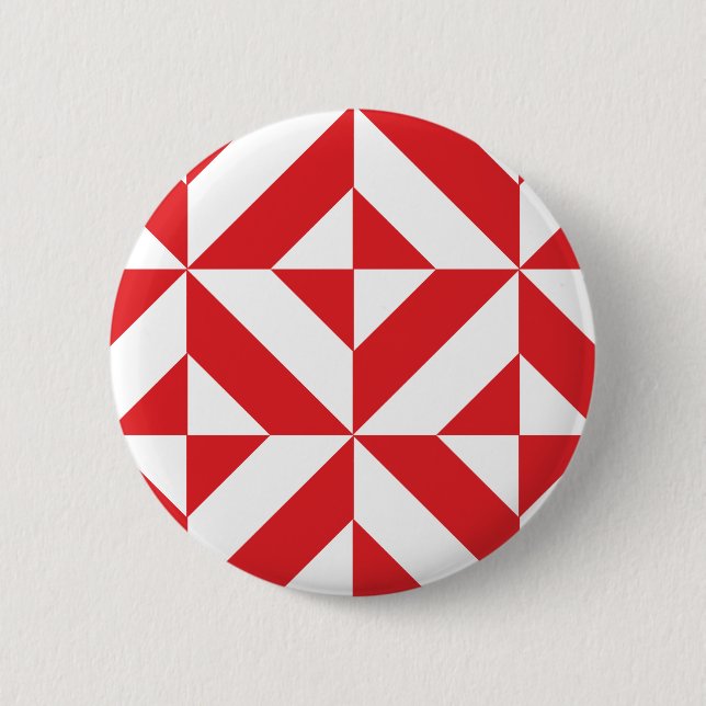 Badge Rond 5 Cm Tchry Red Geometric Deco Cube Pattern (Devant)