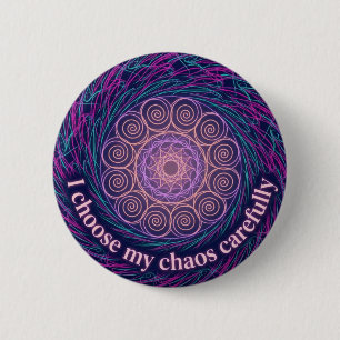 Badge Rond 5 Cm TDA Neurodivergent Choisissez Mon Chaos Art Mandal
