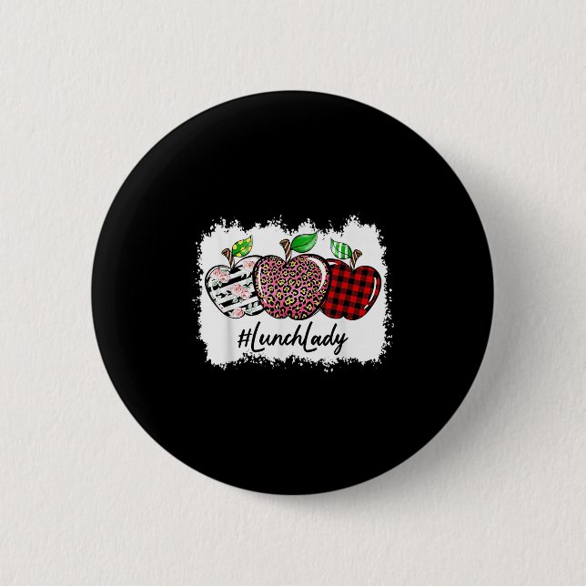 Badge Rond 5 Cm Teach Love Insre Lunch Lady Leopard Red Plain  (Devant)