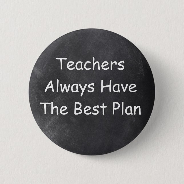 Badge Rond 5 Cm Teacher Chalkboard Design Idée cadeau (Devant)