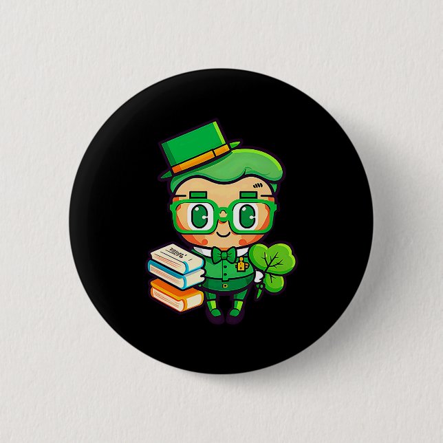 Badge Rond 5 Cm Teacher Leprechaun St Patricks Day Teacher T Shirt (Devant)