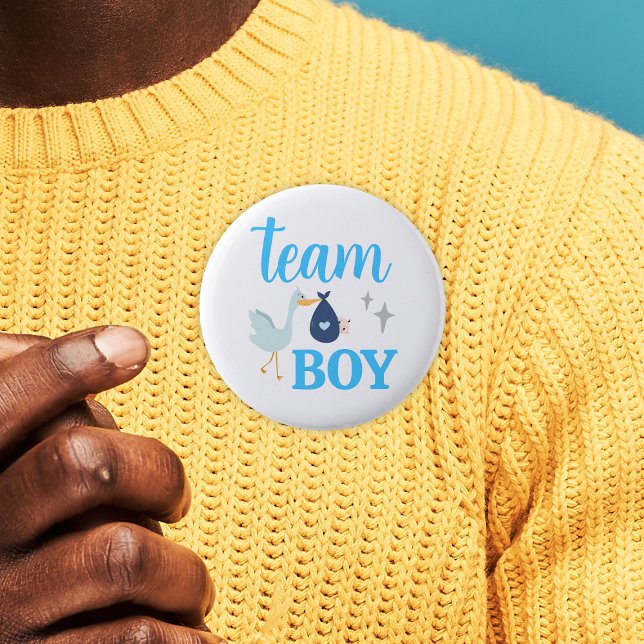 Badge Rond 5 Cm Team Boy Blue Gender Revevela Party (Team Boy Blue Gender Reveal Party Button
)