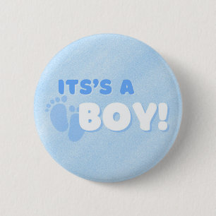 Badge Rond 5 Cm Team Boy Pin pour les révélations de genre