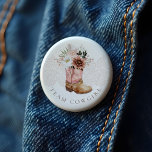 Badge Rond 5 Cm Team Cowgirl Western Pink Boot Reveillez Genre<br><div class="desc">Ces boutons de cowgirl d'équipe sont l'ajout parfait à votre baby shower de cowgirl à thème occidental, combinant élégance rustique et art délicat. Au coeur de ce design se trouve notre étonnante botte de bébé rose occidentale peinte à la main avec des fleurs. Chaque détail est minutieusement mis en valeur...</div>