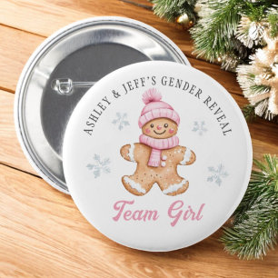 Badge Rond 5 Cm Team Girl Gingerbread Sexe Revevela Party
