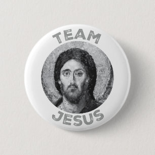Badge Rond 5 Cm Team Jesus : Christ Pantocrator Icon