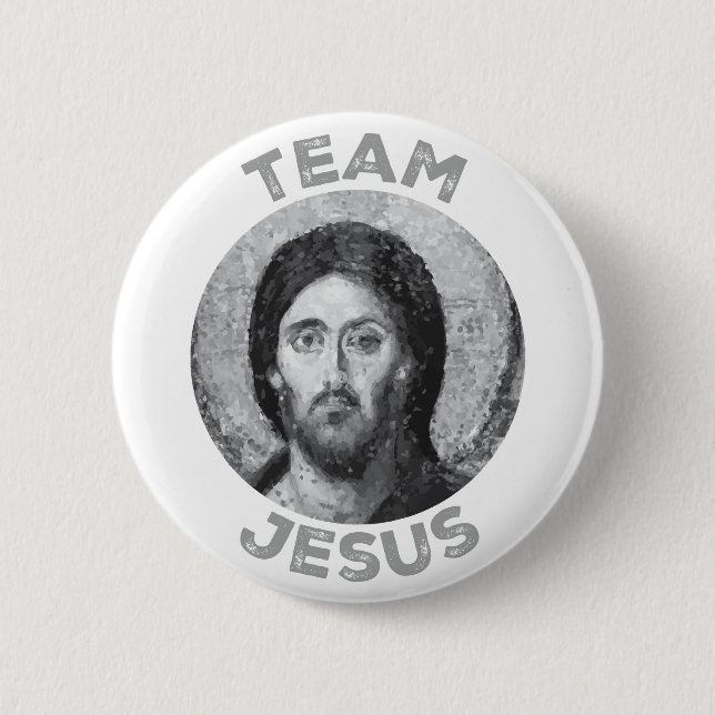 Badge Rond 5 Cm Team Jesus : Christ Pantocrator Icon (Devant)