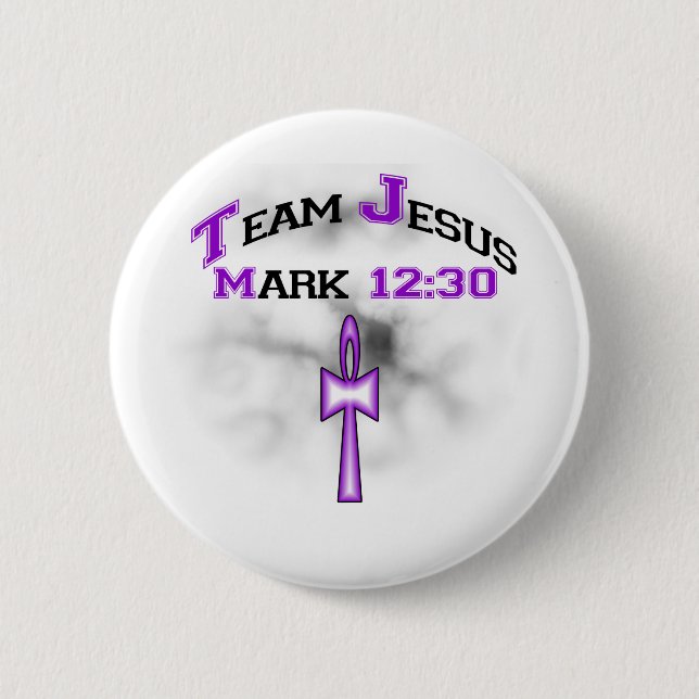 Badge Rond 5 Cm Team Jesus Mark 12:30 (Devant)