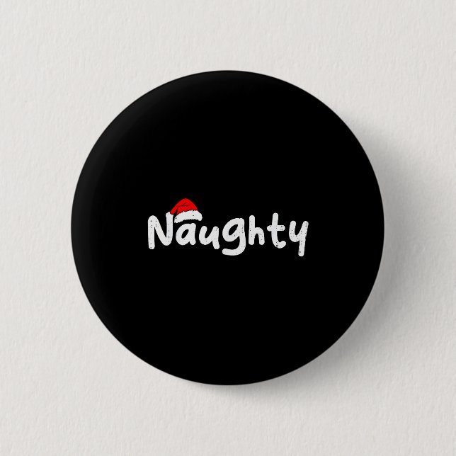 Badge Rond 5 Cm Team Naughty Funny Christmas Couple Matching Team  (Devant)